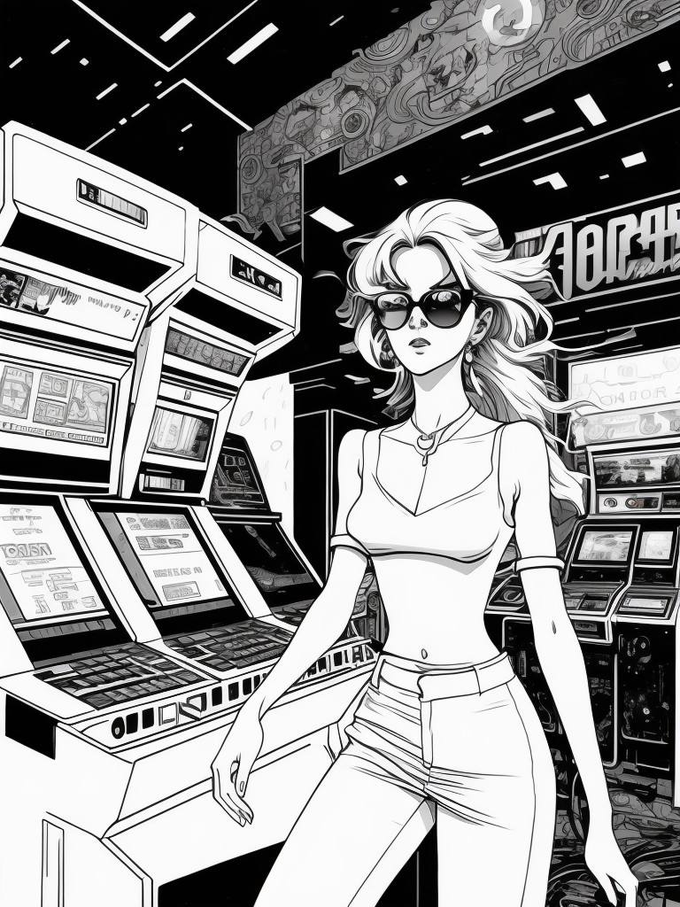 Premium Free ai Images | Nostalgic Chaos: Arcade Nights Reimagined