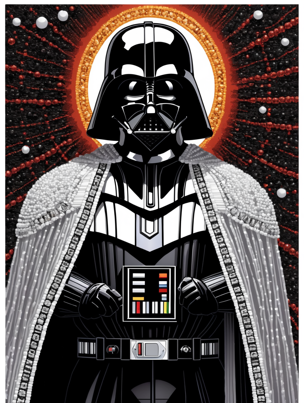 Premium Free ai Images | Expressive Darth Vader Cross Stitch