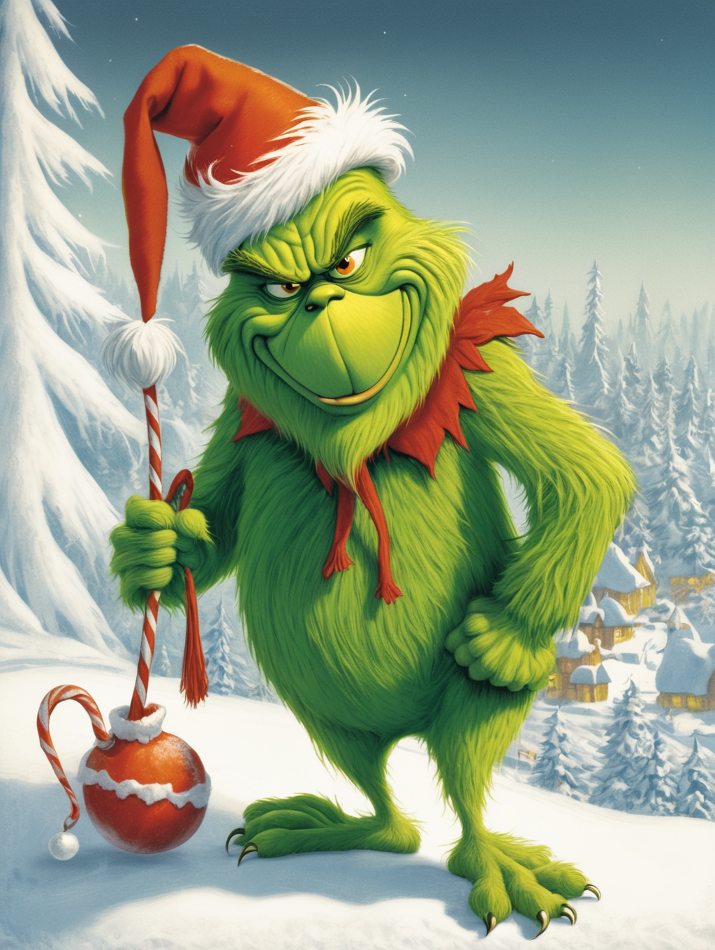 Premium Free ai Images | childrens book illustration of the grinch by ...