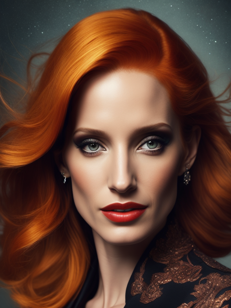 premium-free-ai-images-saturated-elegance-jessica-chastain-s-vogue