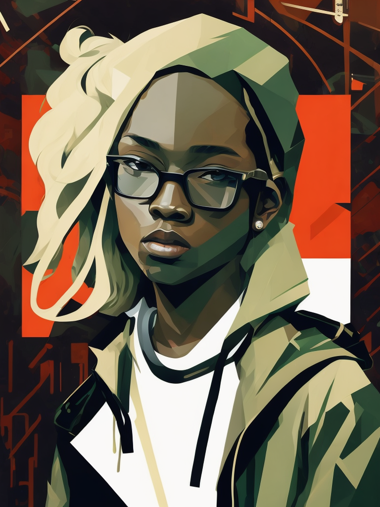 Premium Free ai Images | abstract european blond hiphop girl