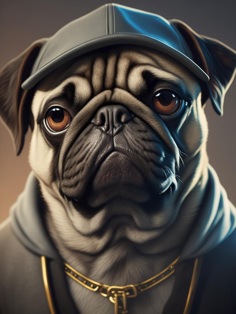Premium Free ai Images | pug rapper