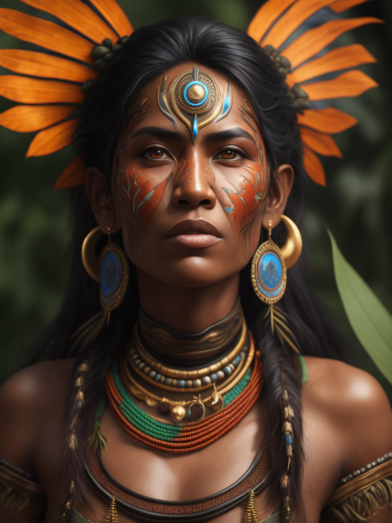 Lumenor AI Image Generation - mujer indigena de el amazonas con