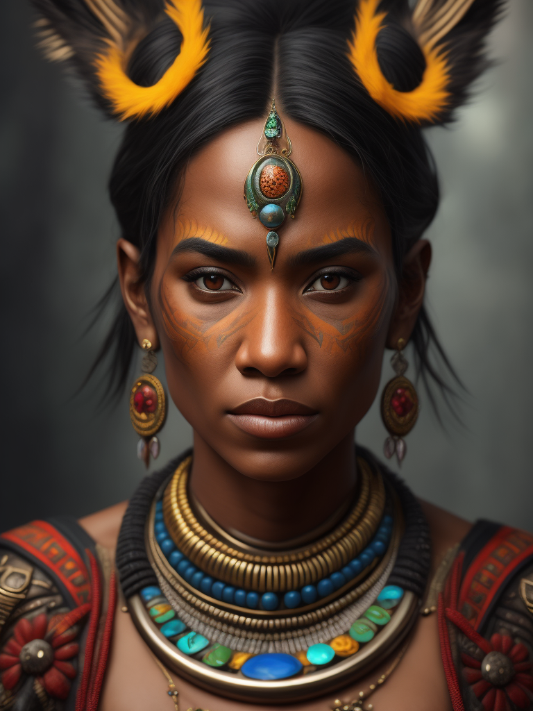 Lumenor AI Image Generation - mujer indigena de el amazonas con